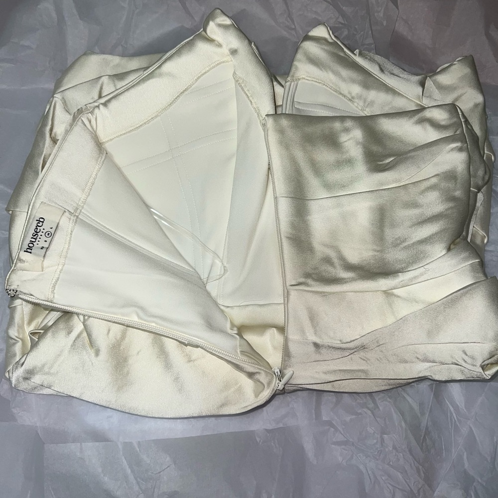 HOUSE OF CB 'Emanuela' Ivory Draped Ruched Mini Dress - Picture 14 of 16